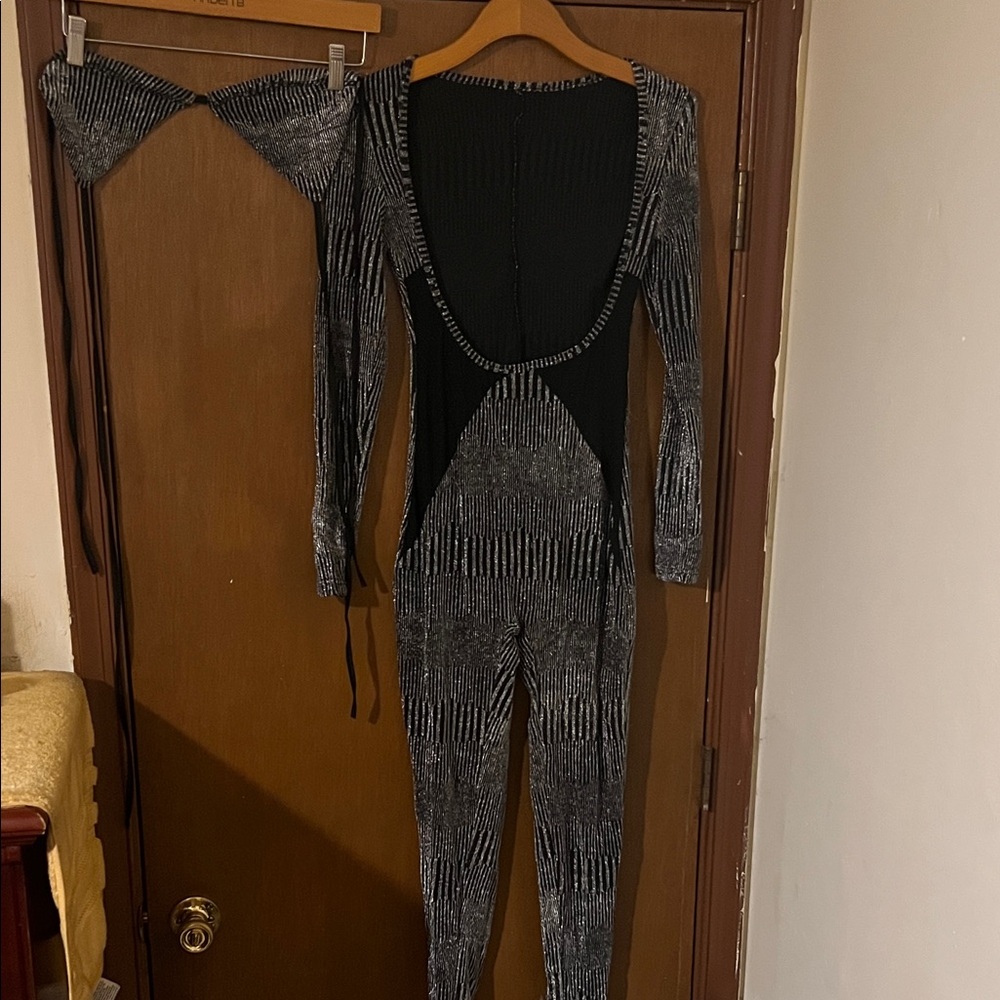 Stylish Black and Gray Jumpsuit